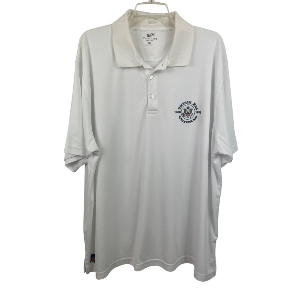 VetFriends Vietnam Era Veteran White Polo Shirt Mens Size 2XL Ultra Club